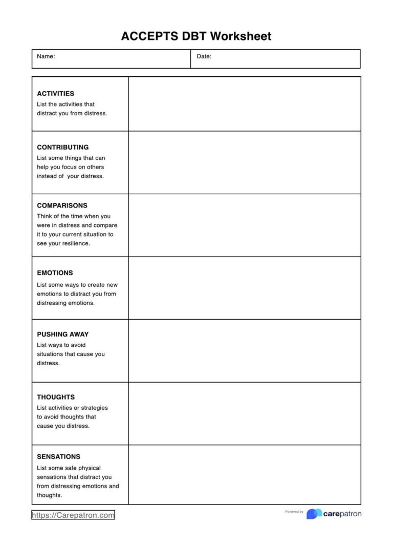 ACCEPTS DBT Worksheets Example Free PDF Download