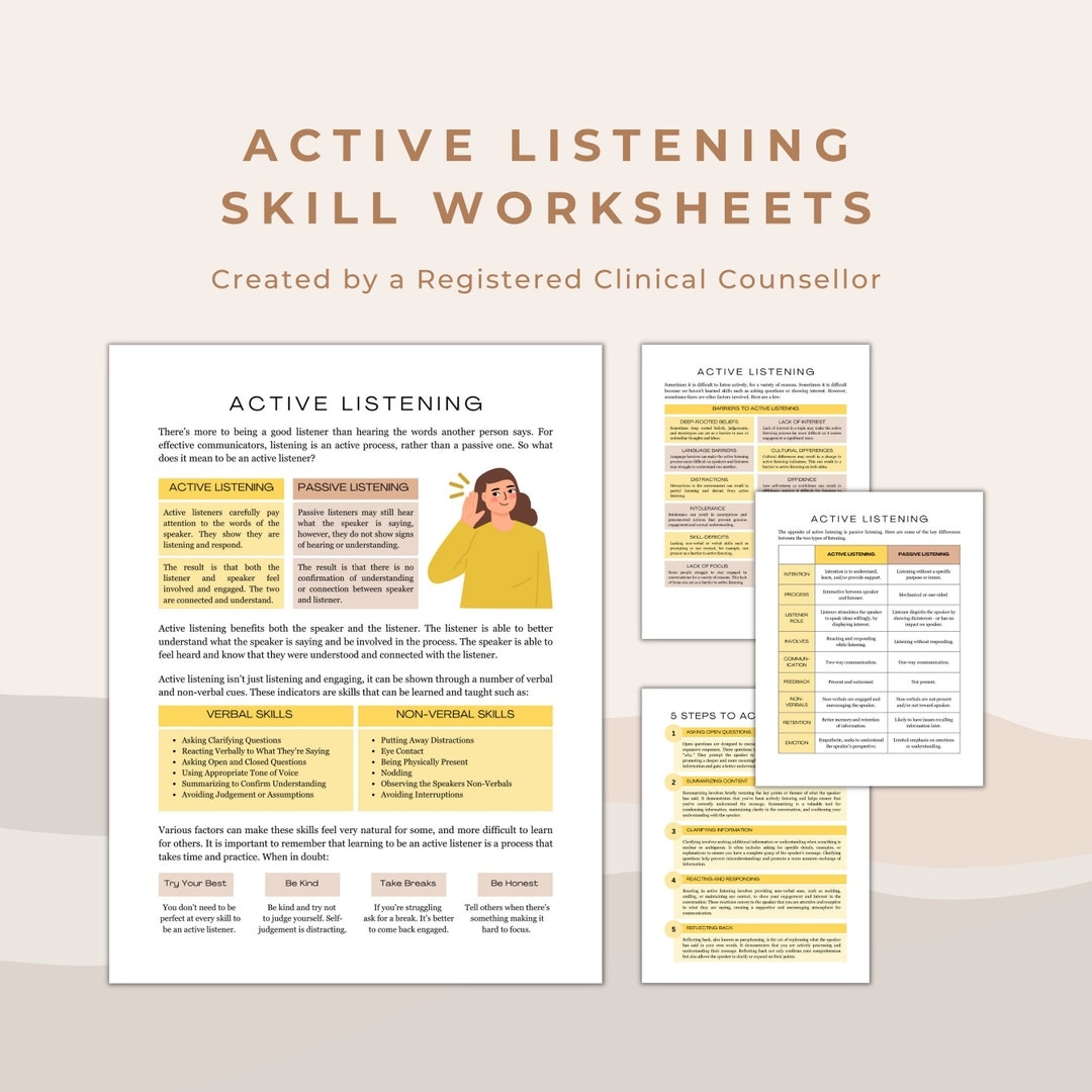 Printable Listening Skills Worksheets Pdf