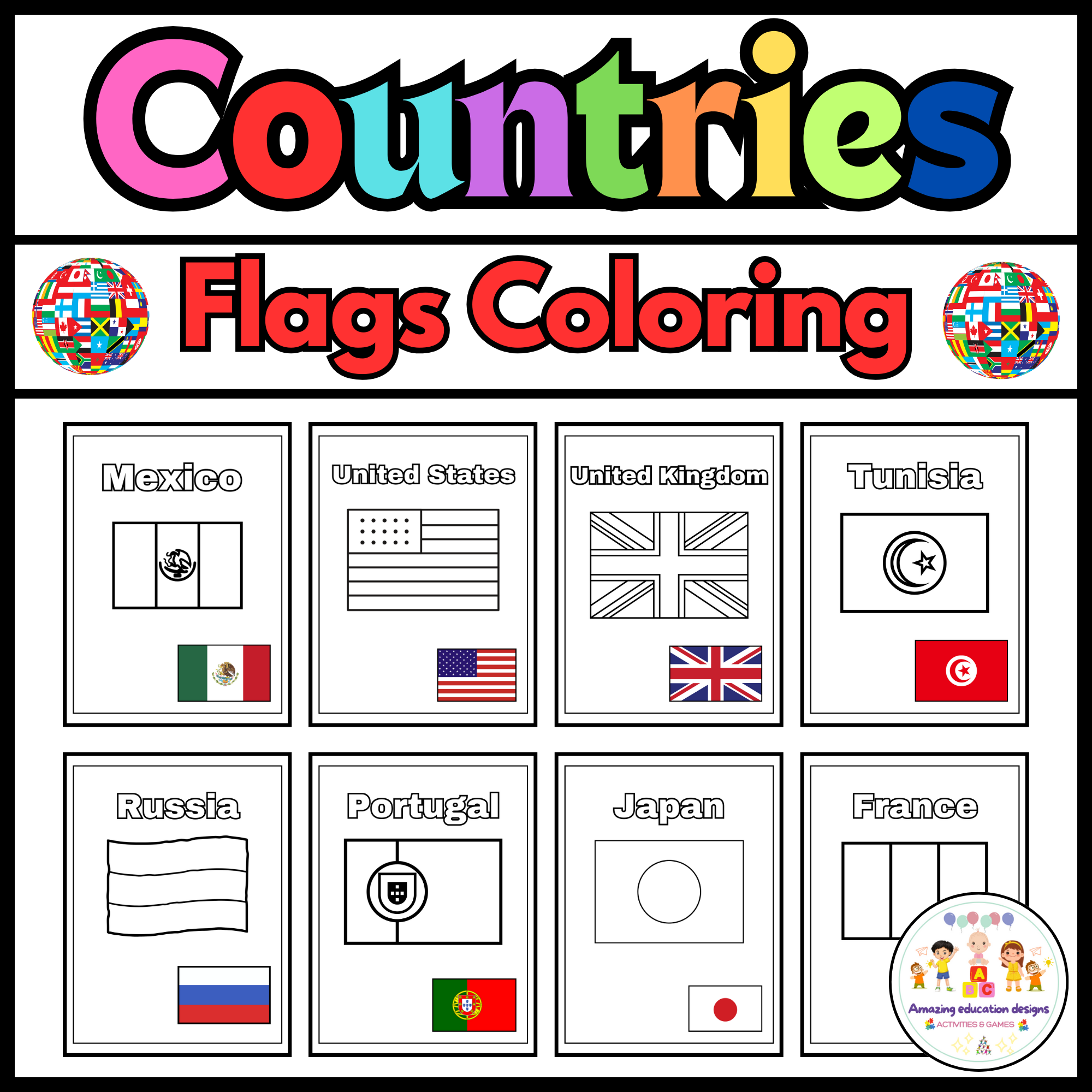 Activities Coloring Flags Countries Worksheets Made By Teachers