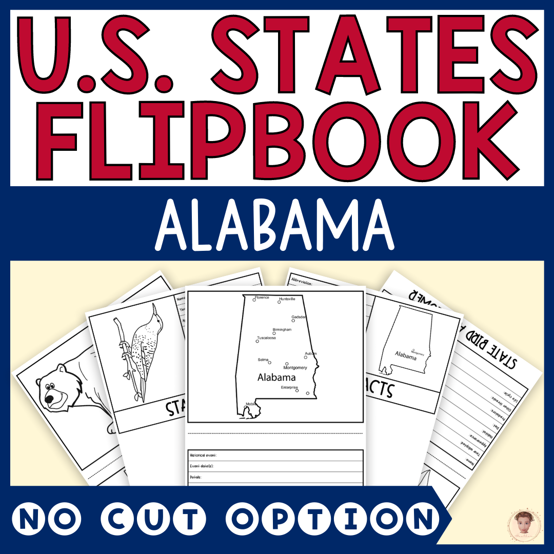 Alabama State Flipbook Capital Bird Flower Flag Animal State Symbols