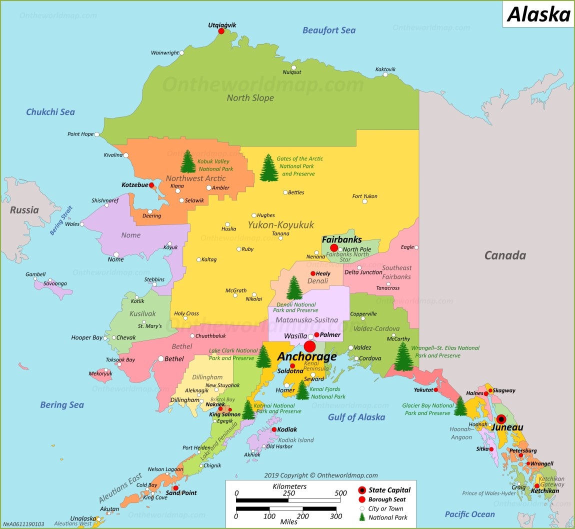 Alaska State Map USA Maps Of Alaska AK 