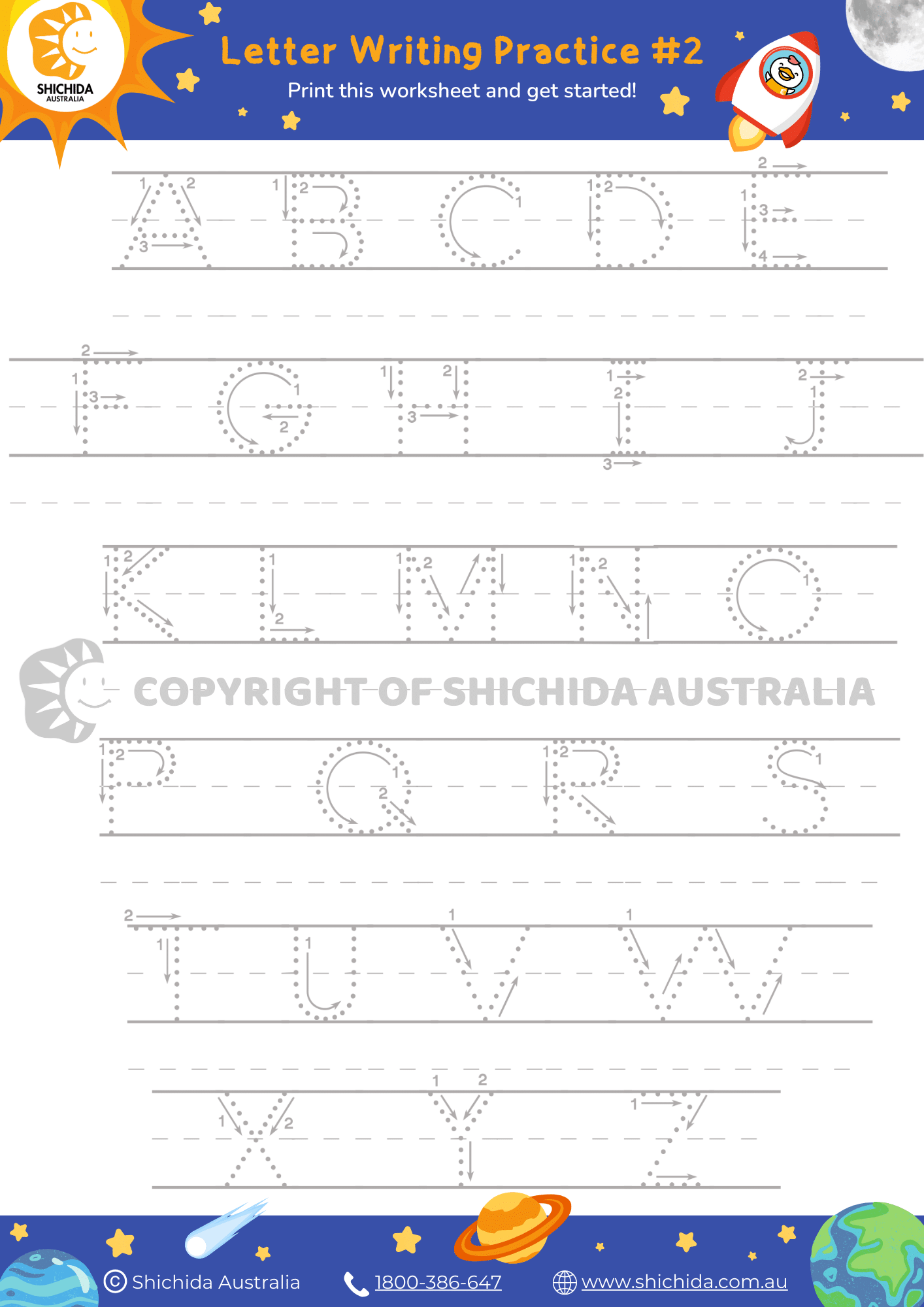Alphabet Writing Worksheet 2 Free Letter Tracing For Kids Alphabet Writing Worksheet 2 Free Letter Tracing For Kids