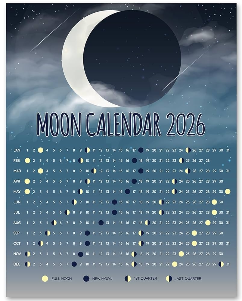 Free Printable Lunar Calendar 2026 Free Printable Lunar Calendar 2026