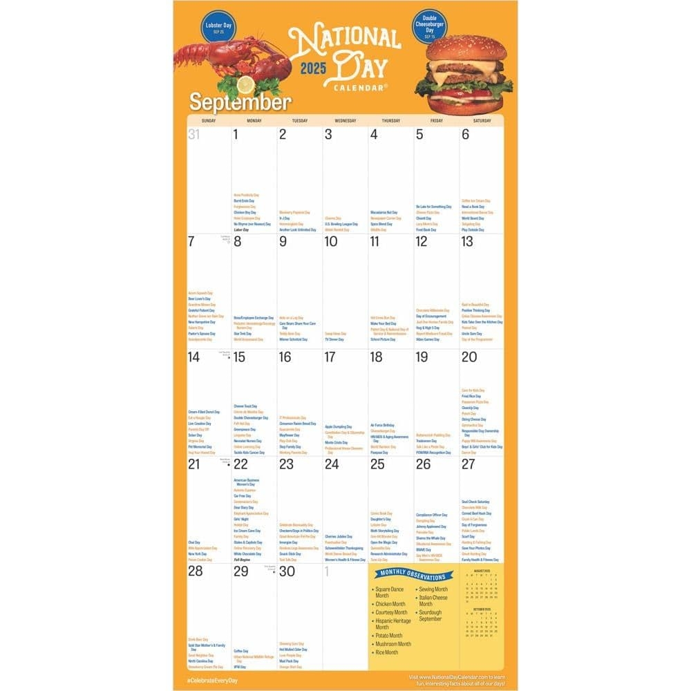 Amazon BrownTrout National Day 2025 Wall Calendar Office Products