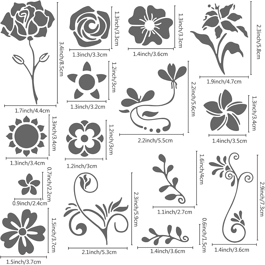 Amazon GORGECRAFT 6 3 Inch Metal Rose Stencil Flowers Vines Template Stainless Steel Floral Painting Reusable Templates Journal Tool For Painting Wood Burning Pyrography And Engraving
