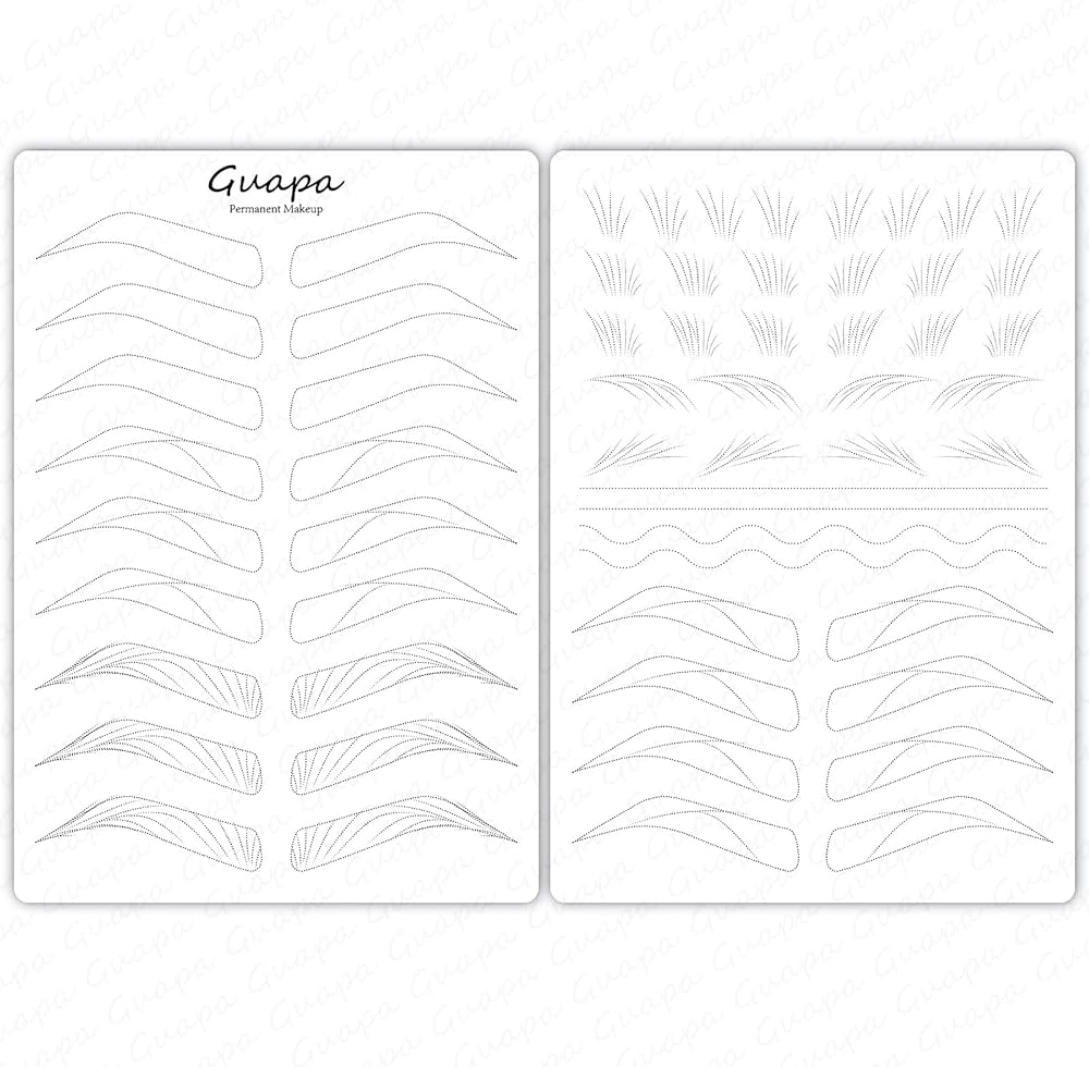 Amazon Guapa 3pcs Microblading Hairstroke Practice Skin Pre printed Silicone Eyebrow Latex For Perfect Nano Eyebrow Tattoo Practice White Sheet Beauty Personal Care