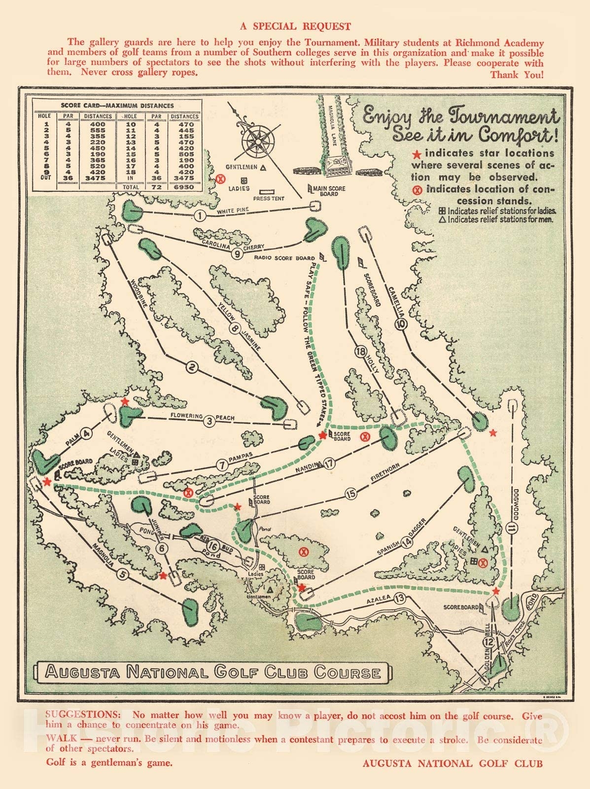 Augusta National Course Map Printable