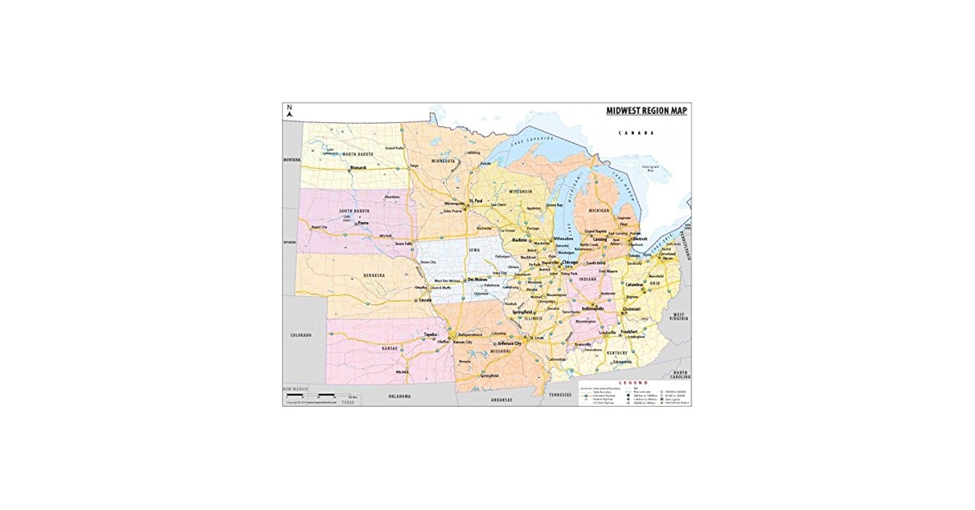 Amazon Map Of Midwestern United States 48