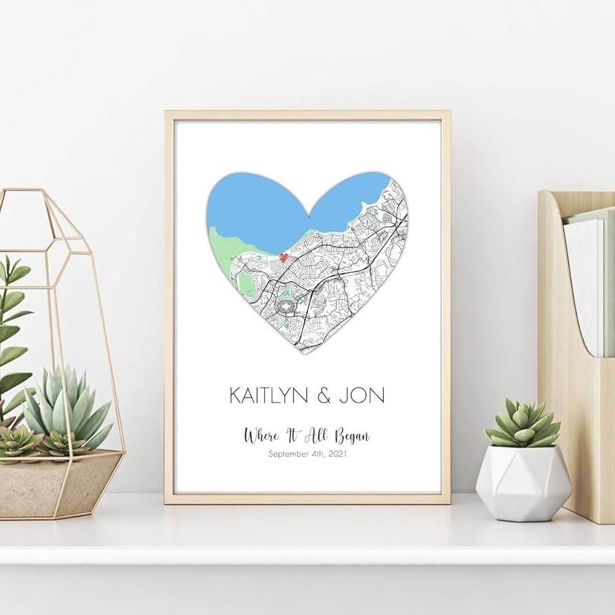 Amazon Personalized First Meeting Date Where It All Began We Met Custom Love Map Printable Anniversary Meaningful Gift For Husband Art Printable Heart Map Custom Couple Poster Last Minute Custom Gift