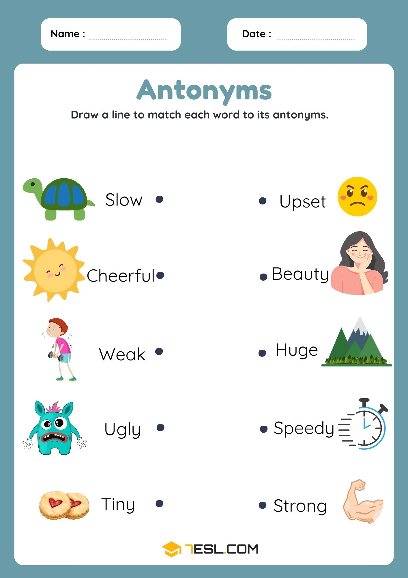Antonyms Worksheets For All Ages 7ESL