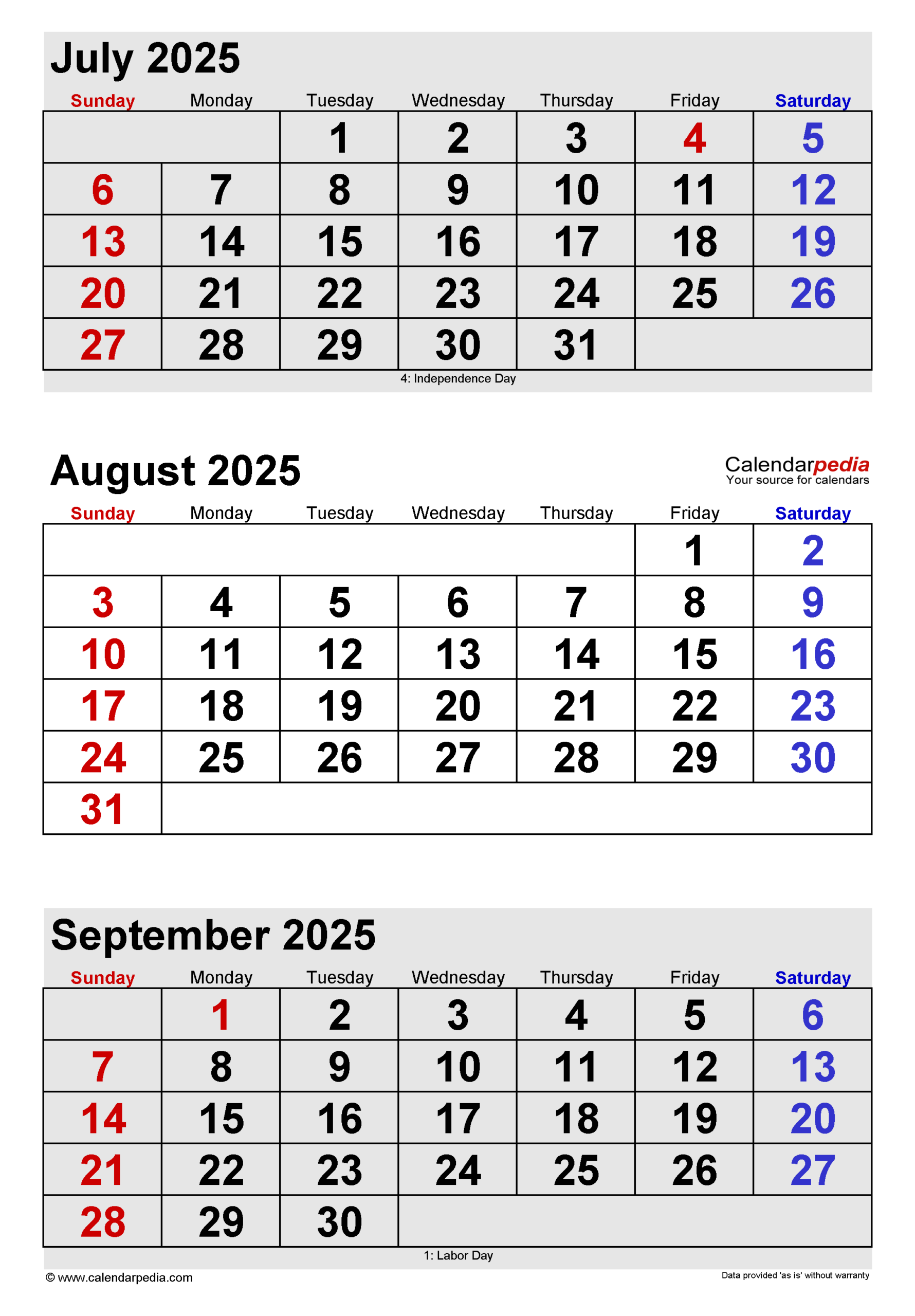 August 2025 Calendar Templates For PDF Excel And Word