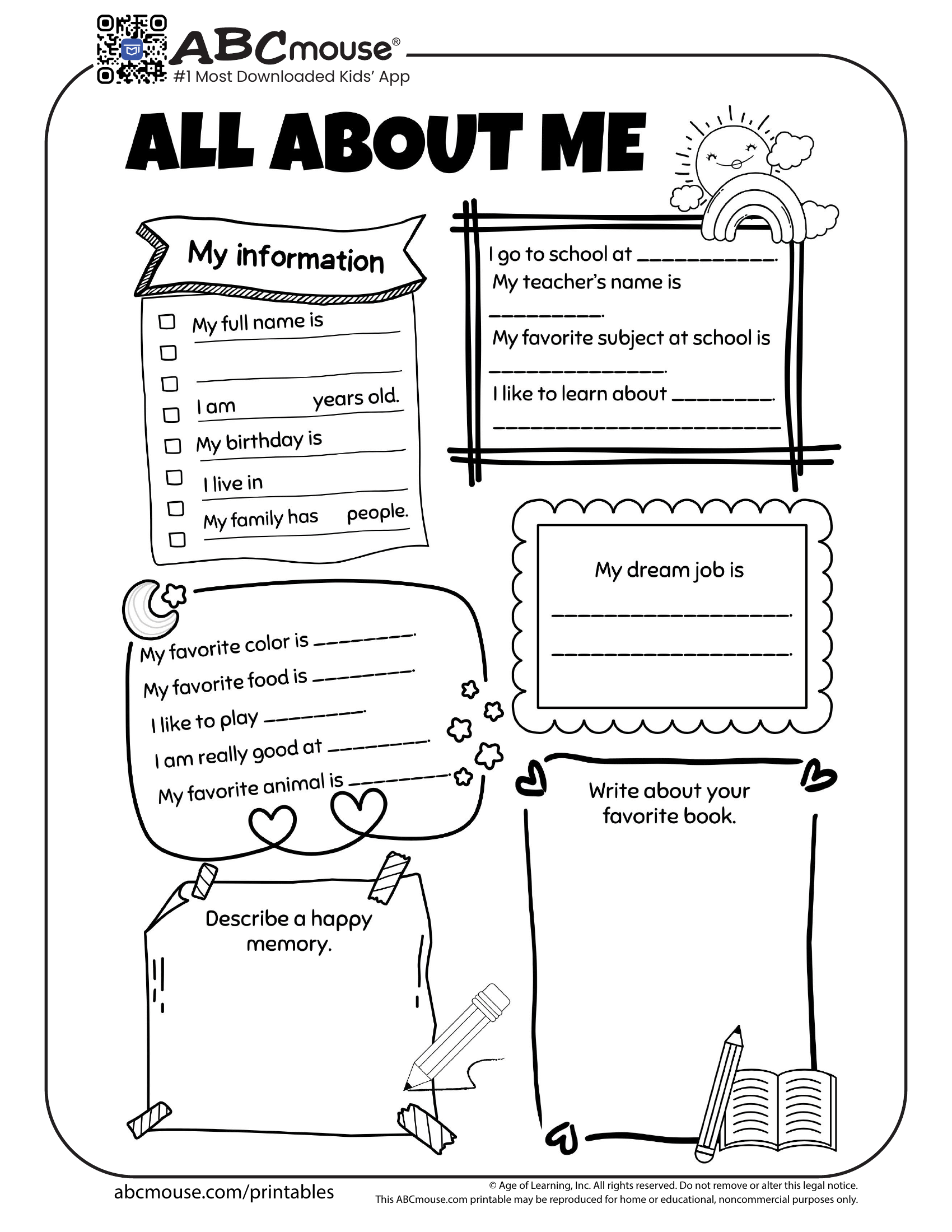 Back To School Worksheets For Kids ABCmouse