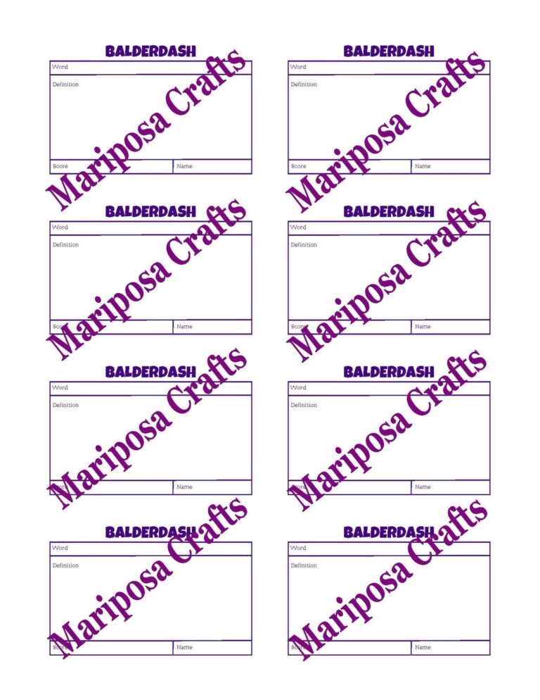 Balderdash Extra Score word Cards Digital Download Etsy