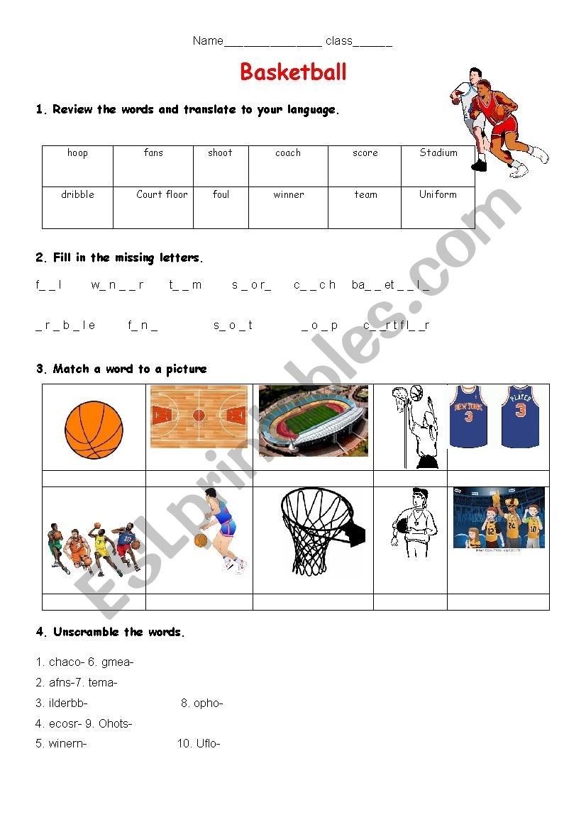 Basketball ESL Worksheet By Schulzi Worksheets Library