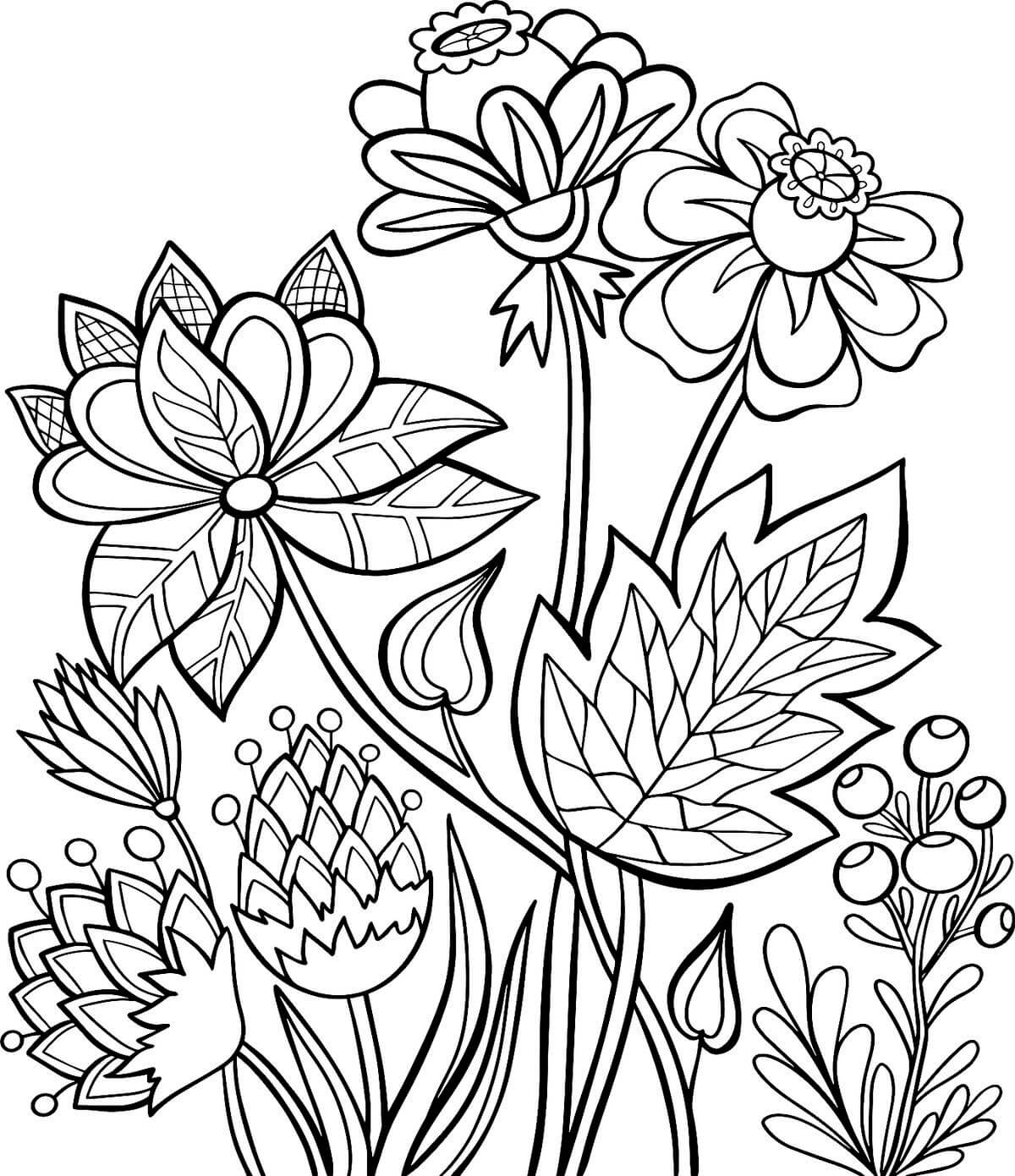 Beautiful Flowers Coloring Page Download Print Or Color Online For Free Beautiful Flowers Coloring Page Download Print Or Color Online For Free