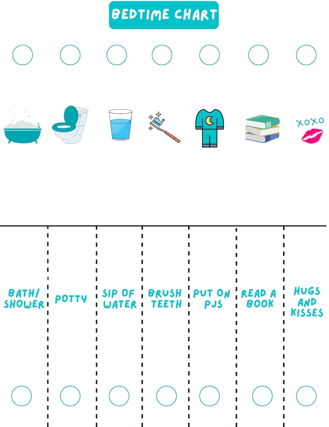 Bedtime Chart Printable Bedtime Chart Printable