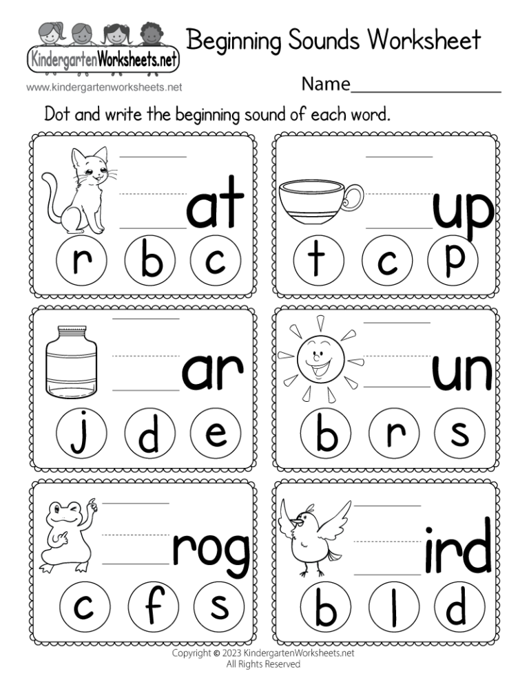 Beginning Sounds Worksheet Free Printable Digital U0026 PDF