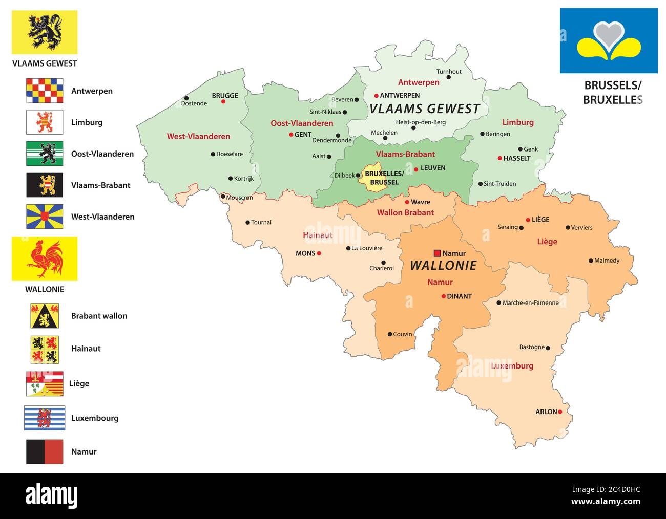 Belgium Map French Stock Vector Images Alamy