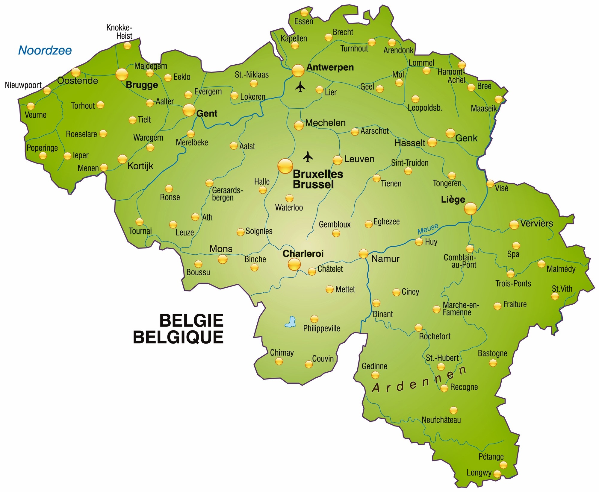 Belgium Maps Printable Maps Of Belgium For Download
