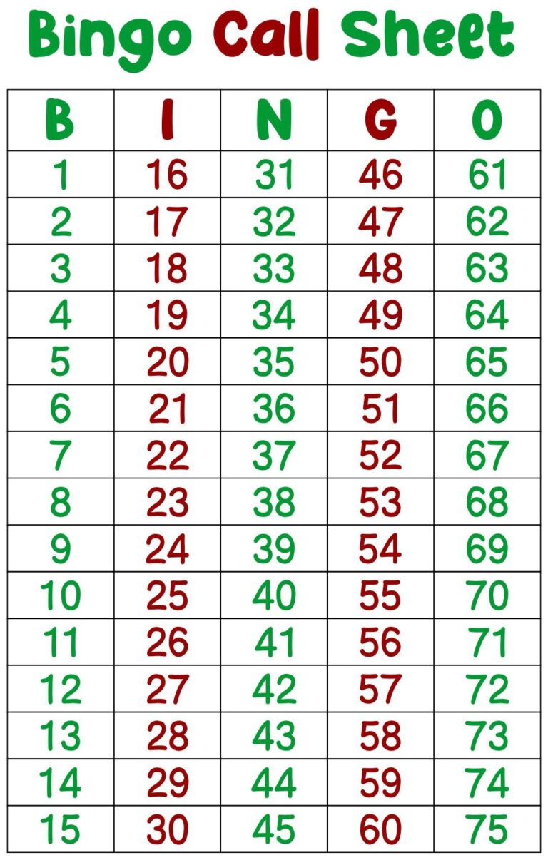 Bingo Calling Cards 10 Free PDF Printables Printablee Worksheets Library