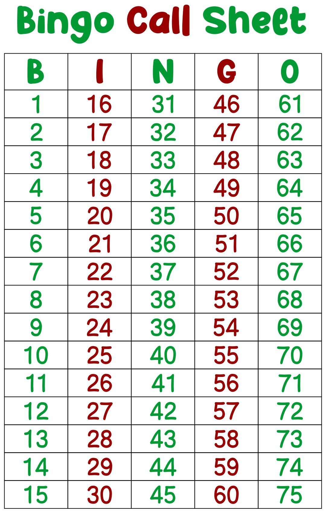 Bingo Calling Cards 10 Free PDF Printables Printablee Worksheets Library