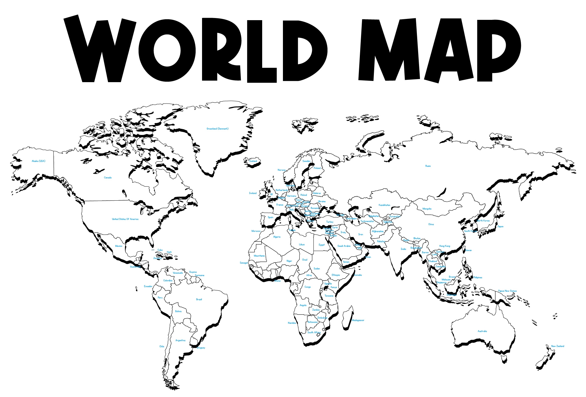 Map Of World Countries Printable Map Of World Countries Printable