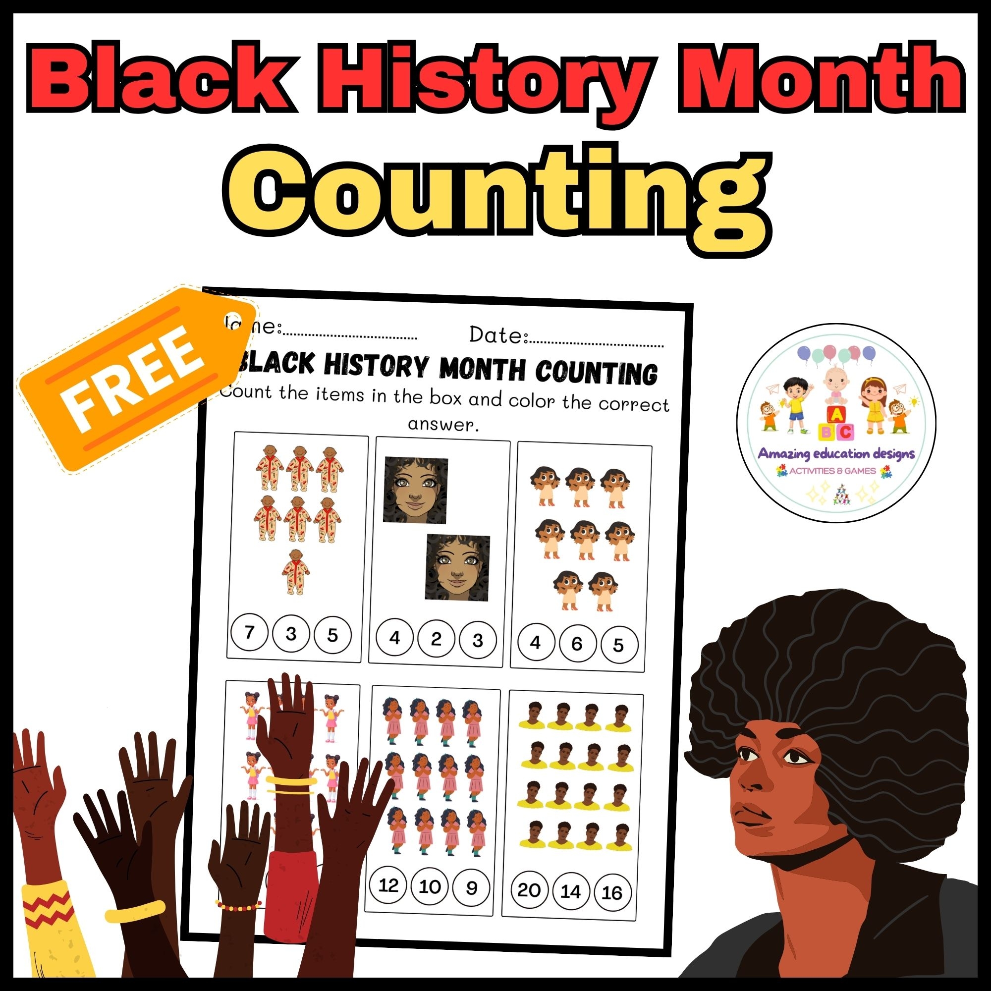 Black History Month FREE Activities Worksheets Counting Numbers Made By Teachers