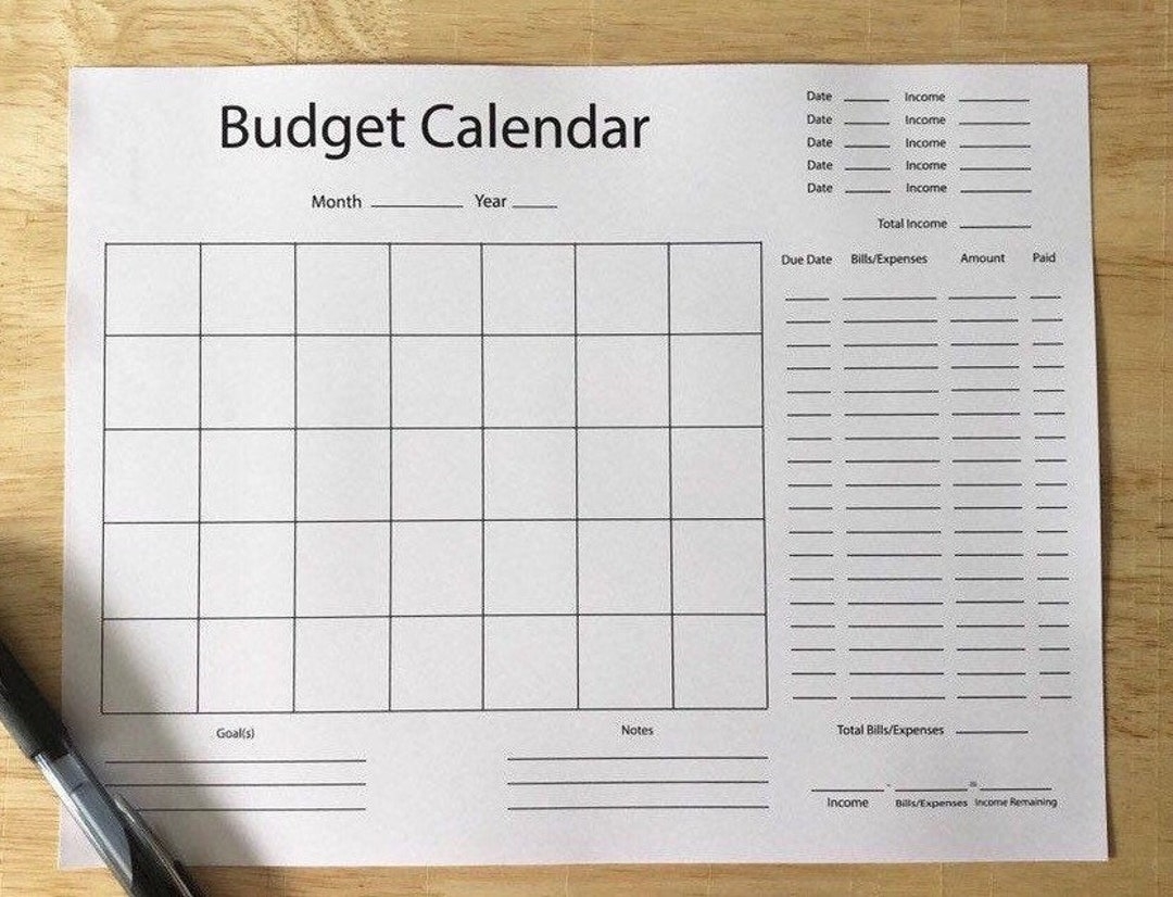 Printable Budget Calendar Template Printable Budget Calendar Template