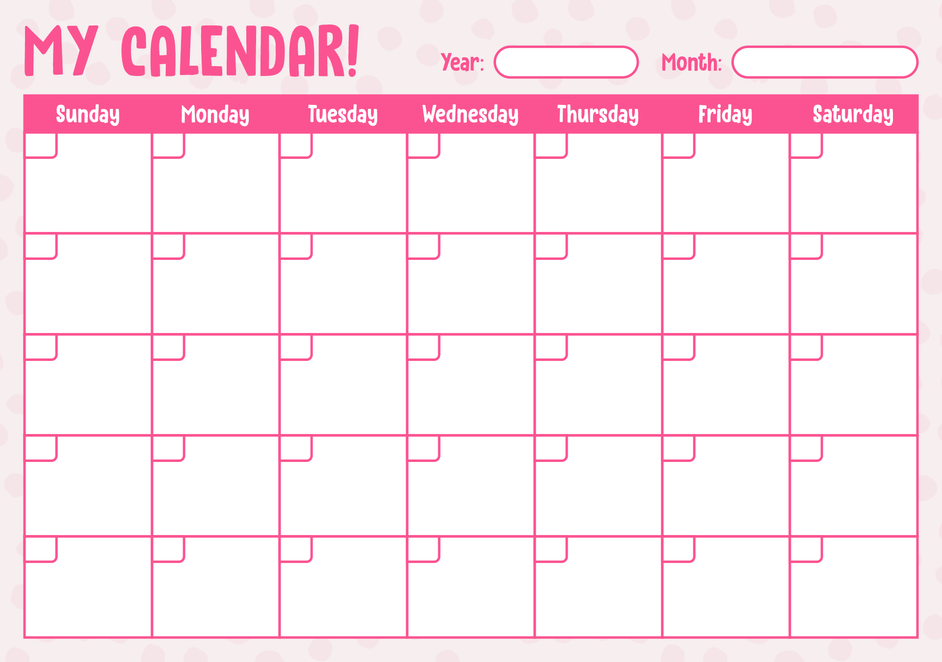 Blank Calendar Pages 10 Free PDF Printables Printablee