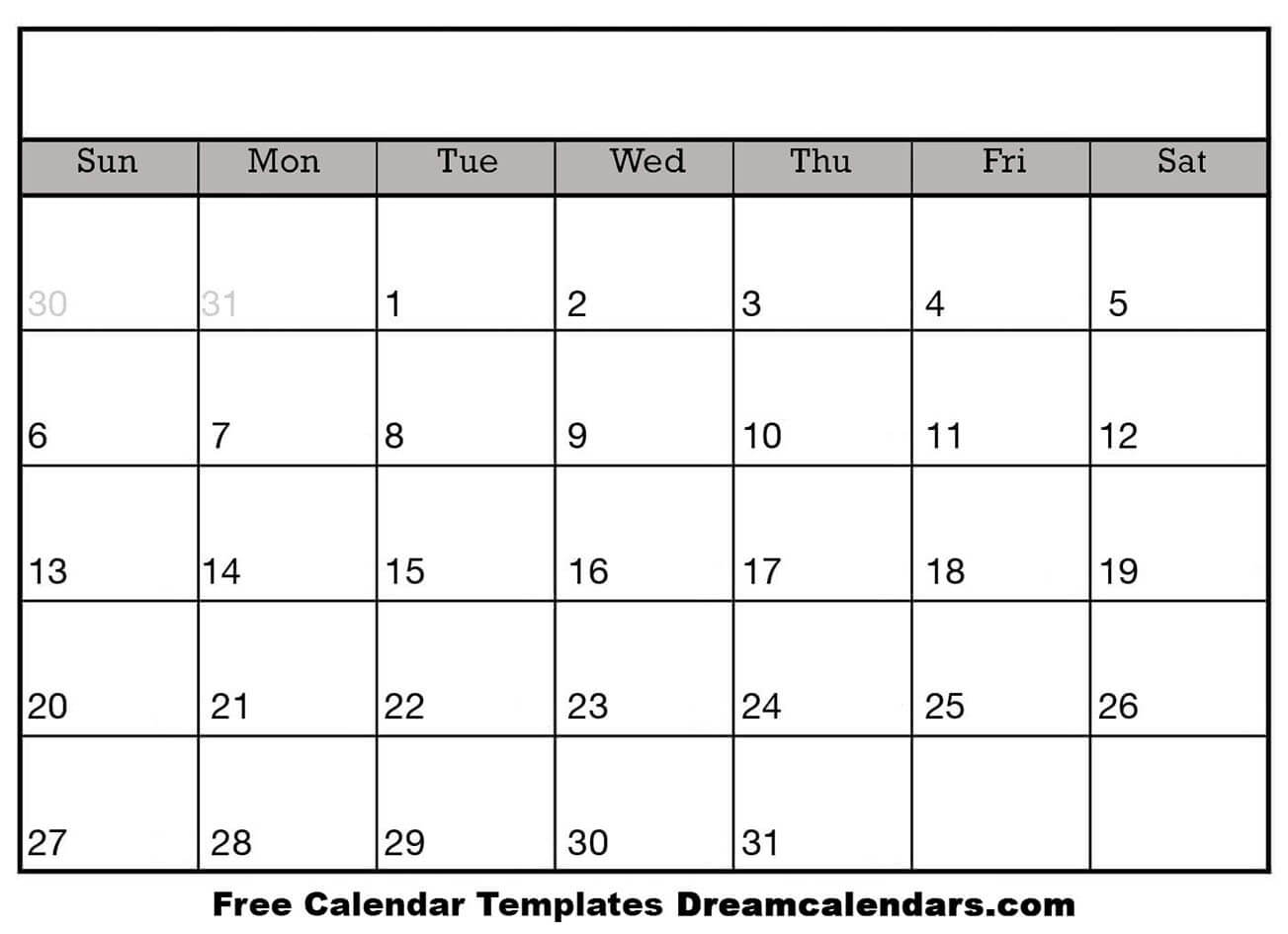 Printable Empty Calendar