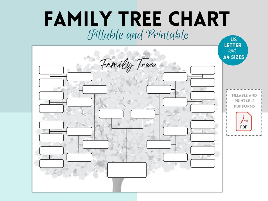 Blank Family Tree Chart Template Family History Pedigree Chart Genealogy Chart Ancestor Chart 5 Generations Gifts Family Etsy