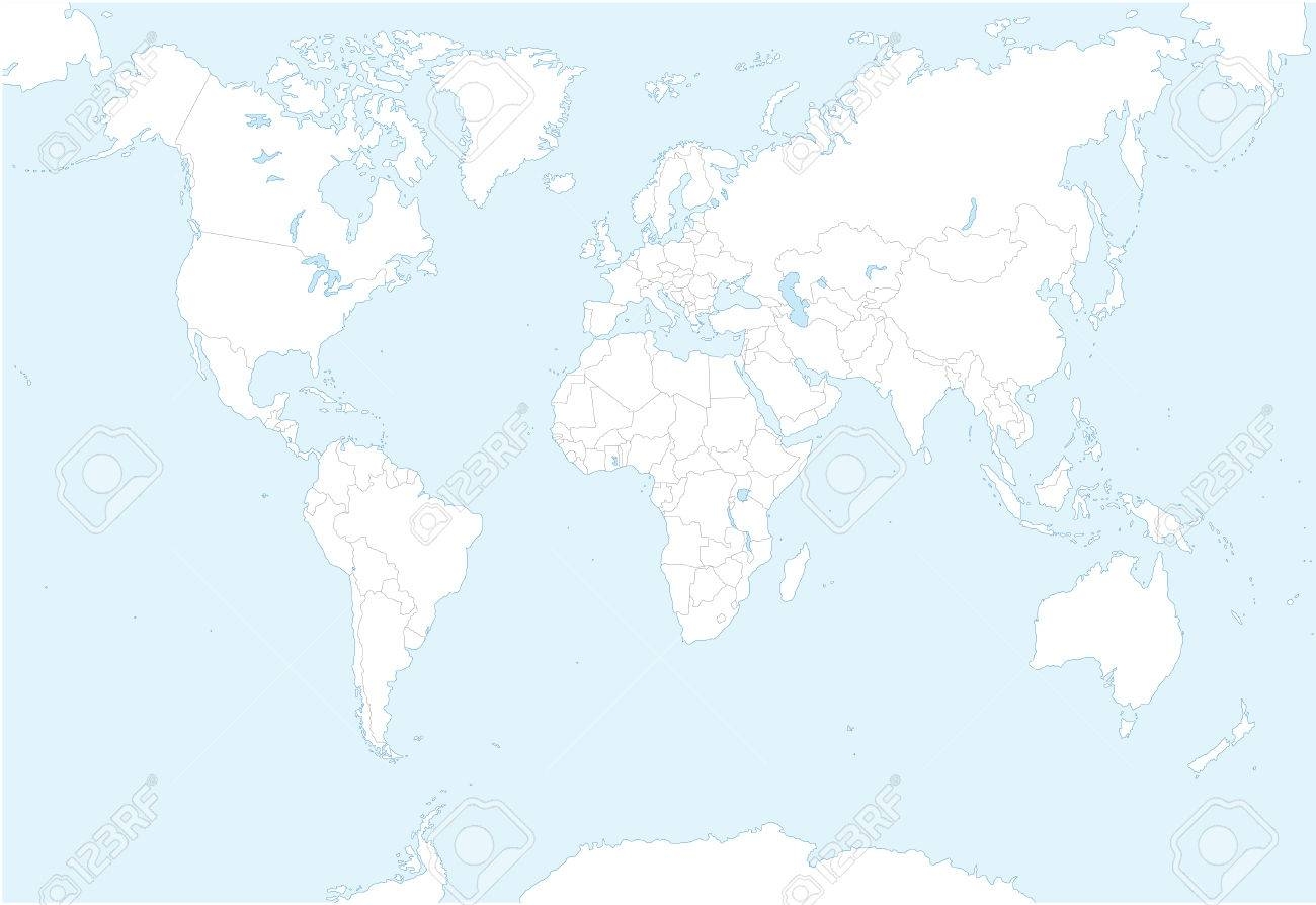 Blank Map Of World With Countries Borders Royalty Free SVG Cliparts Vectors And Stock Illustration Image 40177878 