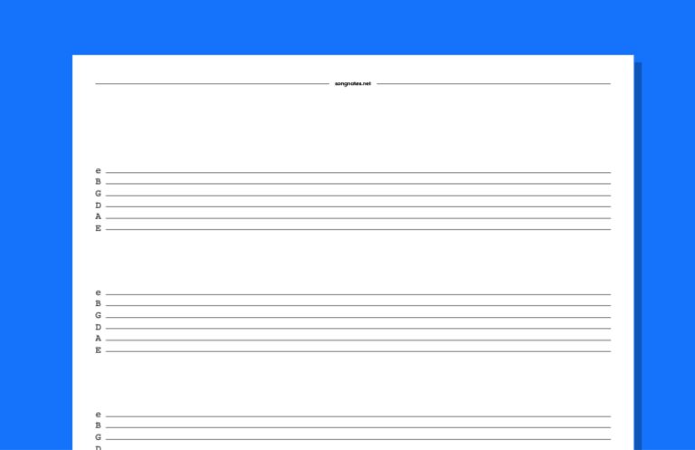Blank Tabs Free PDF Templates To Download Print And Write Your Own Guitar Tabs