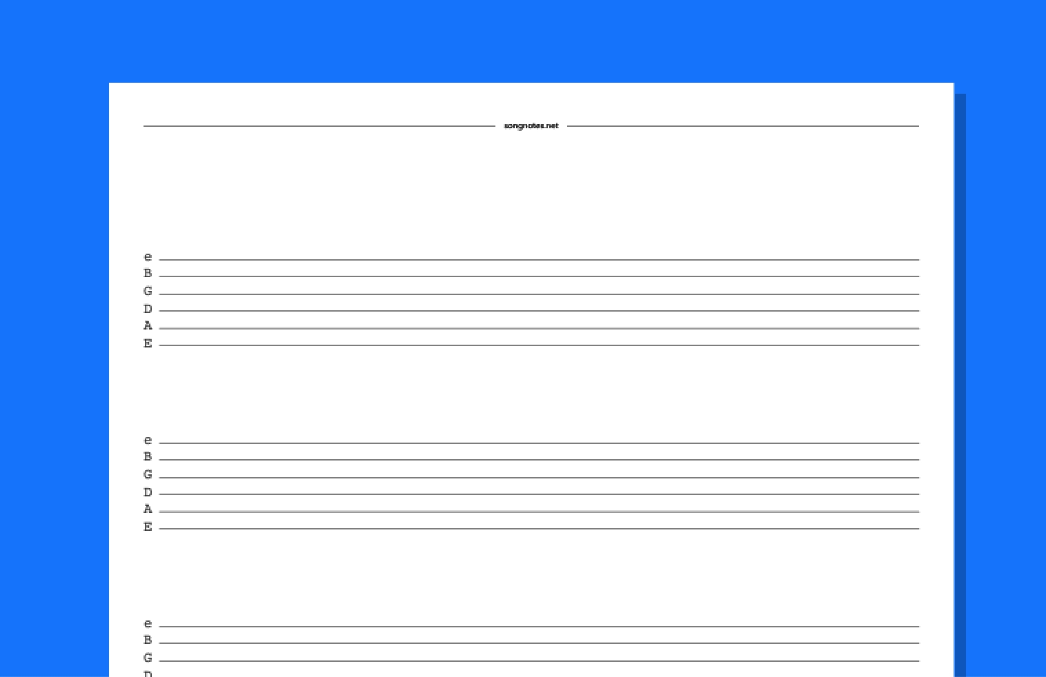 Blank Tabs Free PDF Templates To Download Print And Write Your Own Guitar Tabs