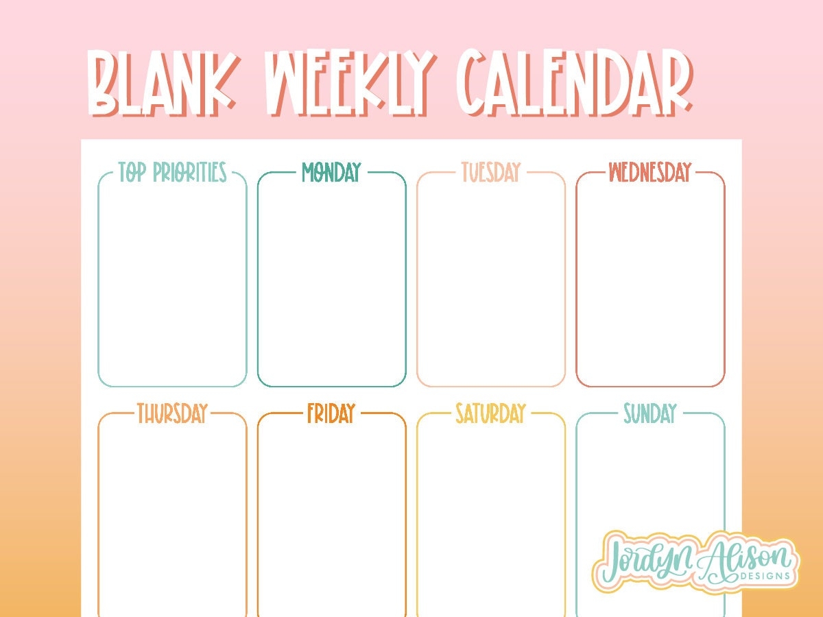 Blank Weekly Calendar Template Simple Calendar Printable Calendar Pages Weekly Work Schedule Template Weekly To Do List Printable Etsy Blank Weekly Calendar Template Simple Calendar Printable Calendar Pages Weekly Work Schedule Template Weekly To Do List Printable Etsy