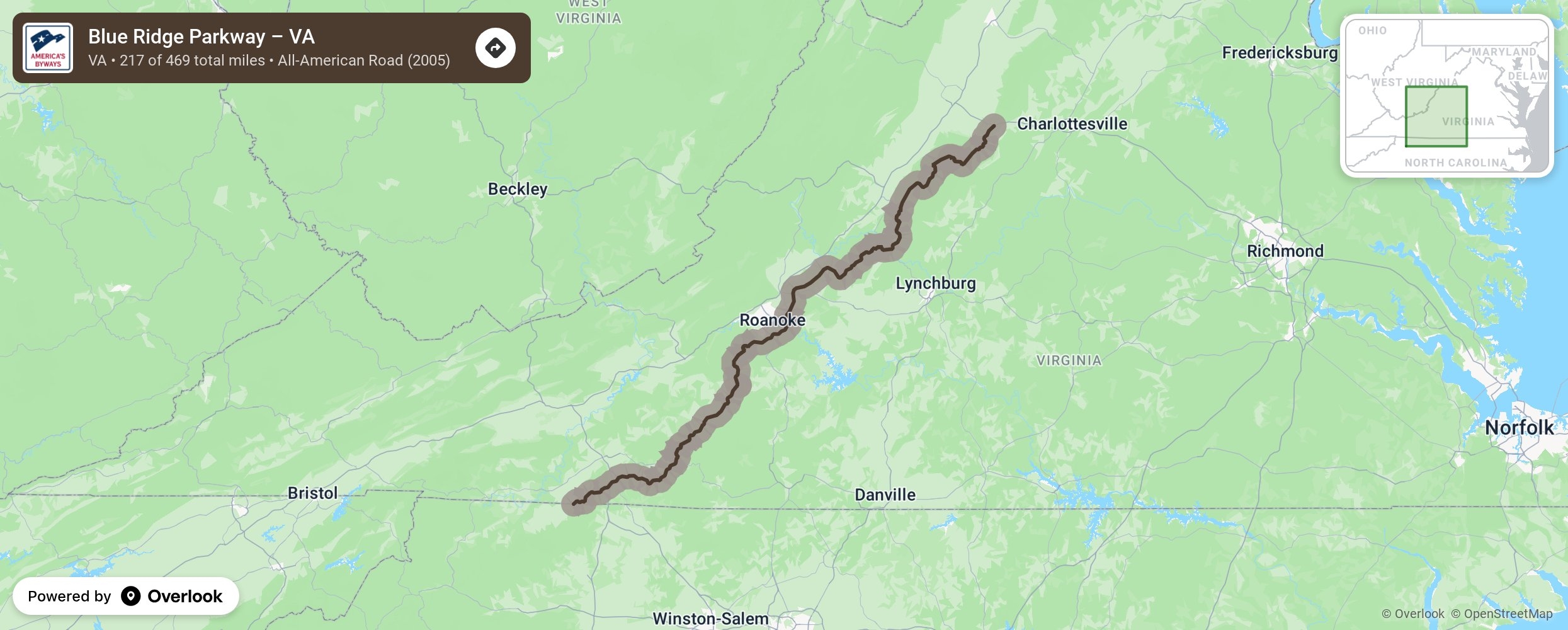 Printable Map Of Blue Ridge Parkway