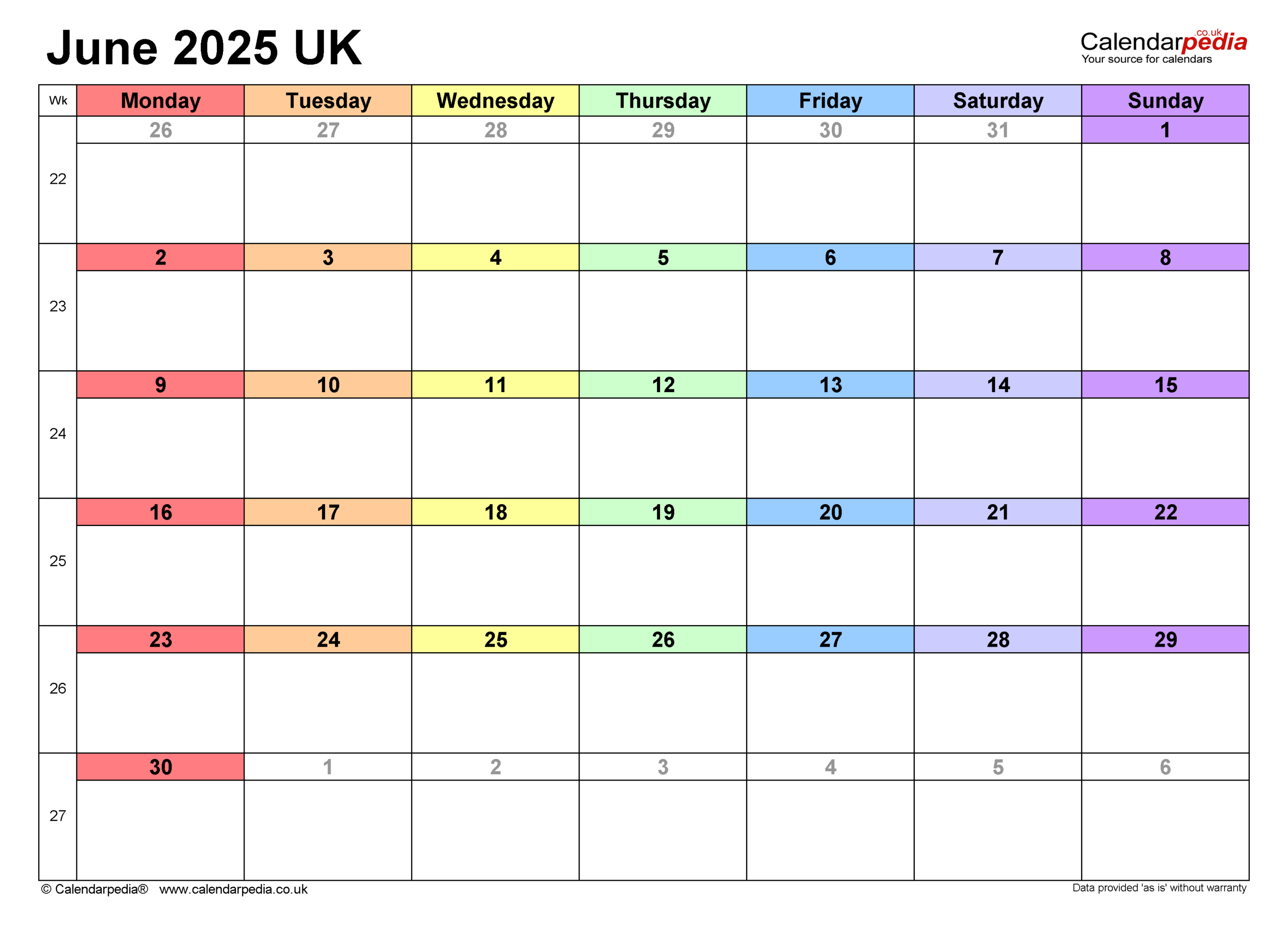 Calendar June 2025 UK With PDF Excel And Word Templates Calendar June 2025 UK With PDF Excel And Word Templates
