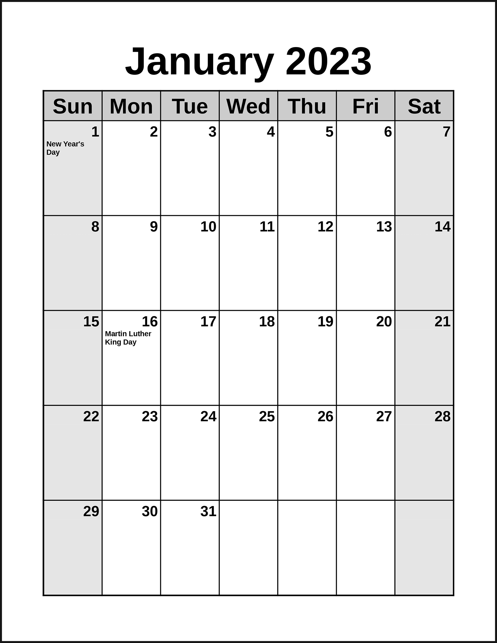 CalendarsThatWork Monthly Portrait