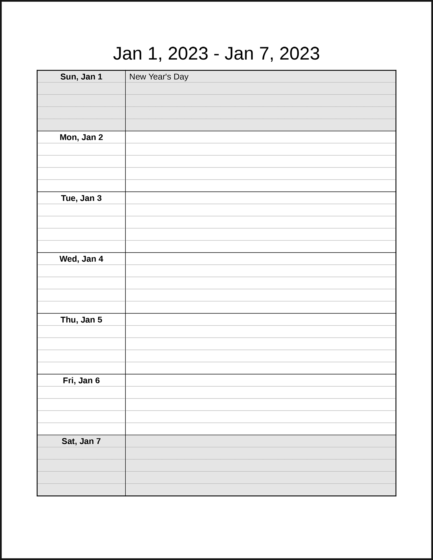 Calendar Printable With Notes