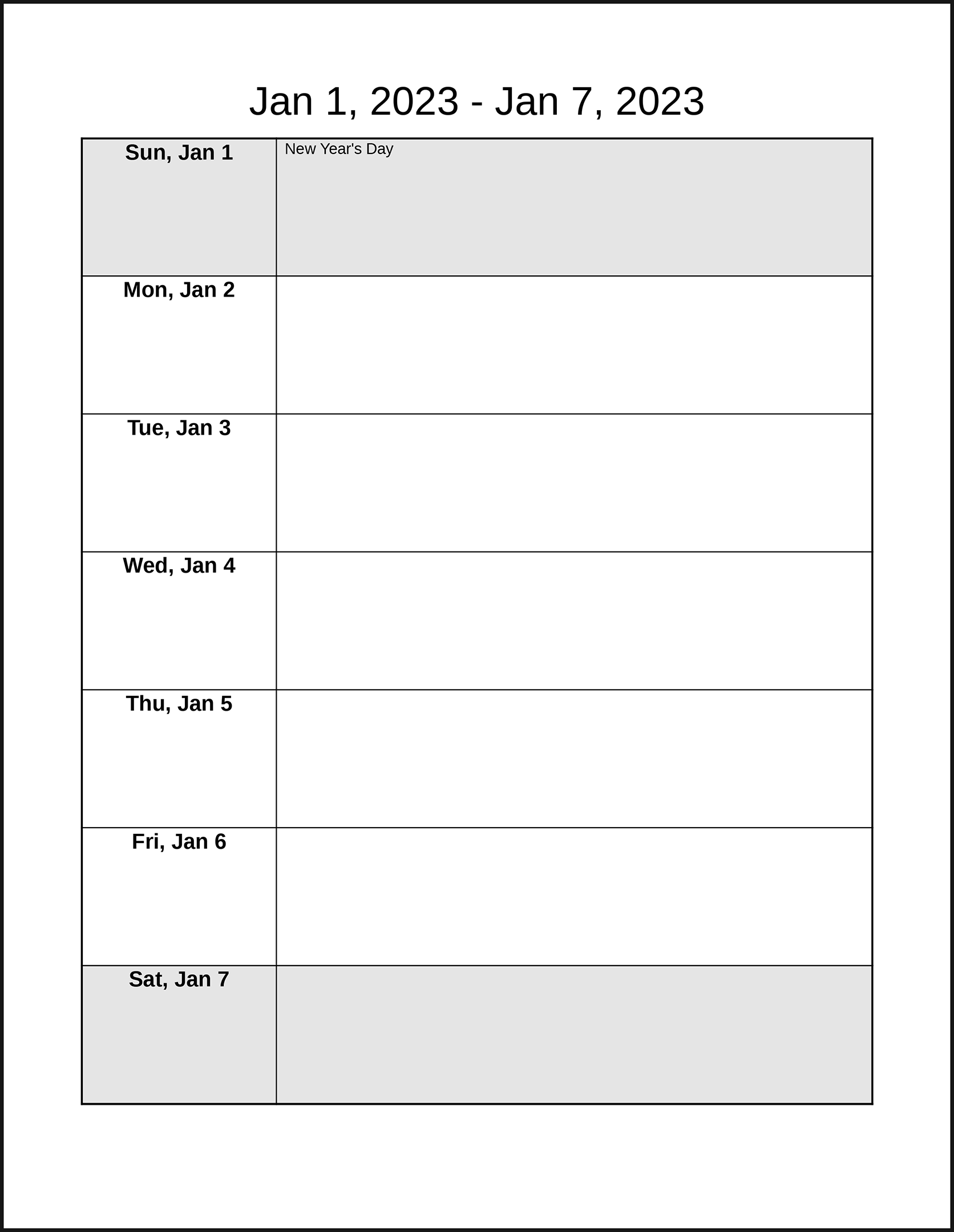 CalendarsThatWork Weekly Portrait CalendarsThatWork Weekly Portrait