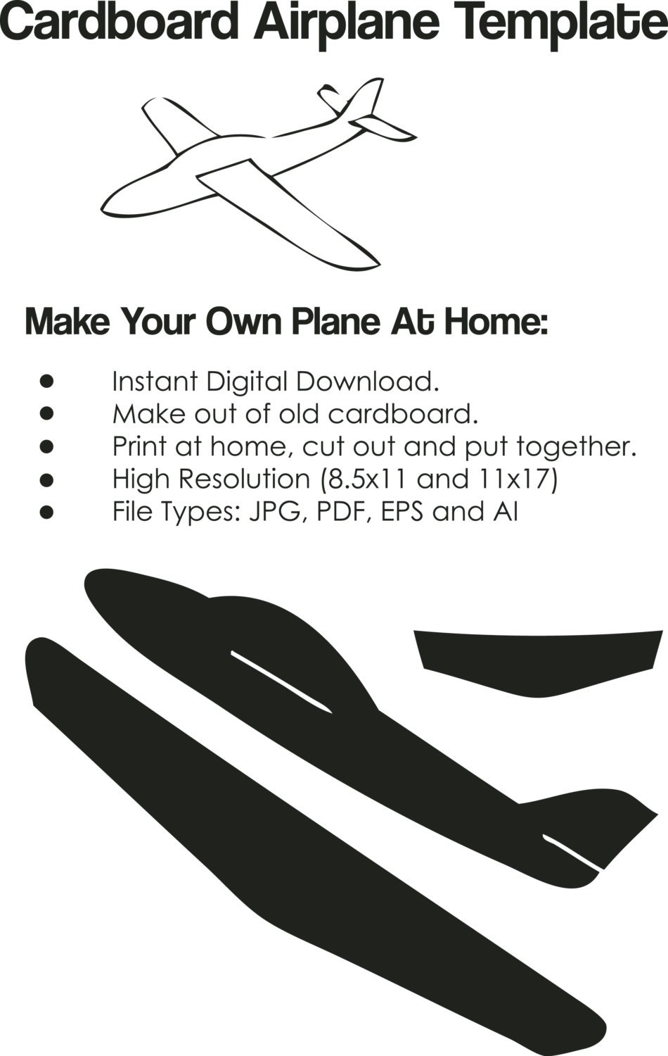 Free Printable Paper Airplane Template