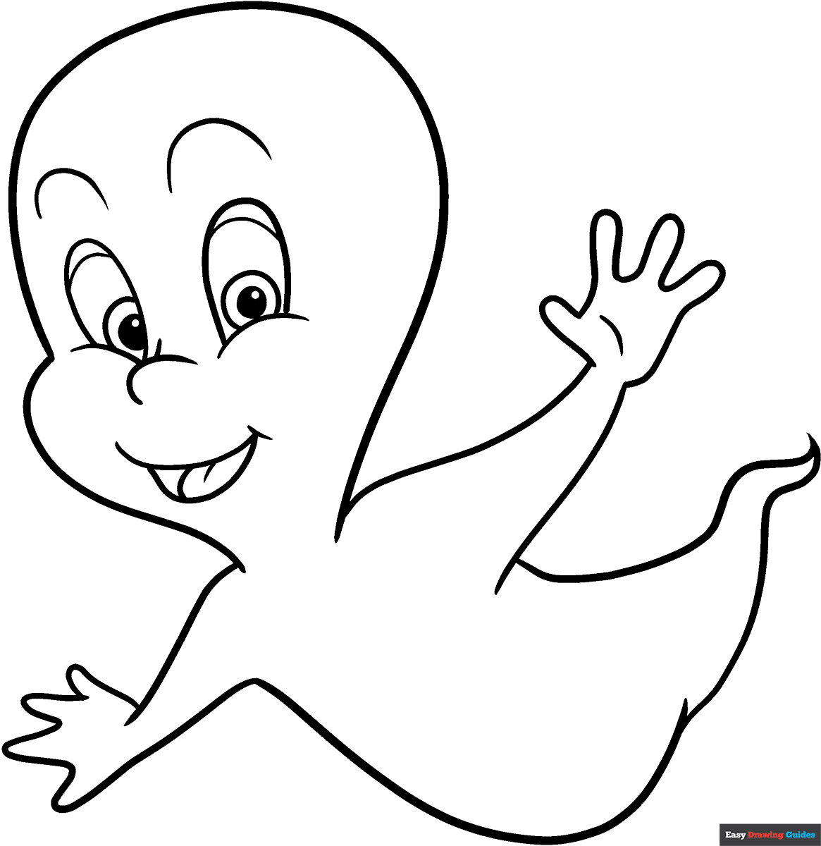 Casper The Friendly Ghost Coloring Page Easy Drawing Guides Casper The Friendly Ghost Coloring Page Easy Drawing Guides