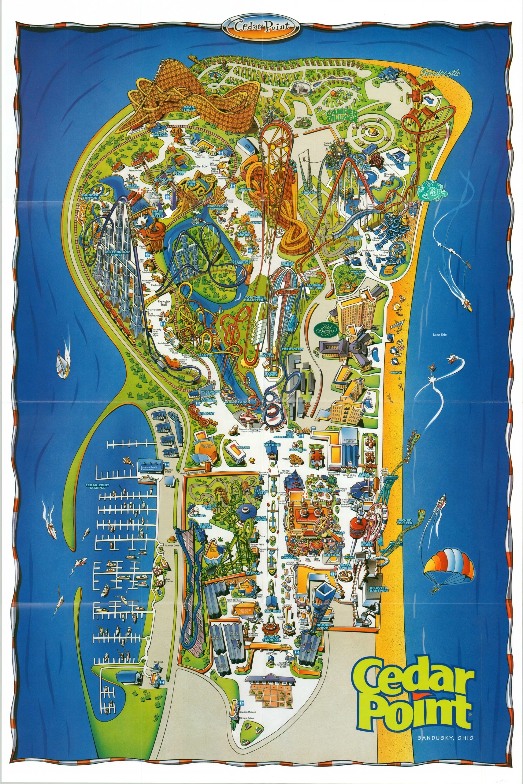 Cedar Point Sandusky Ohio Curtis Wright Maps