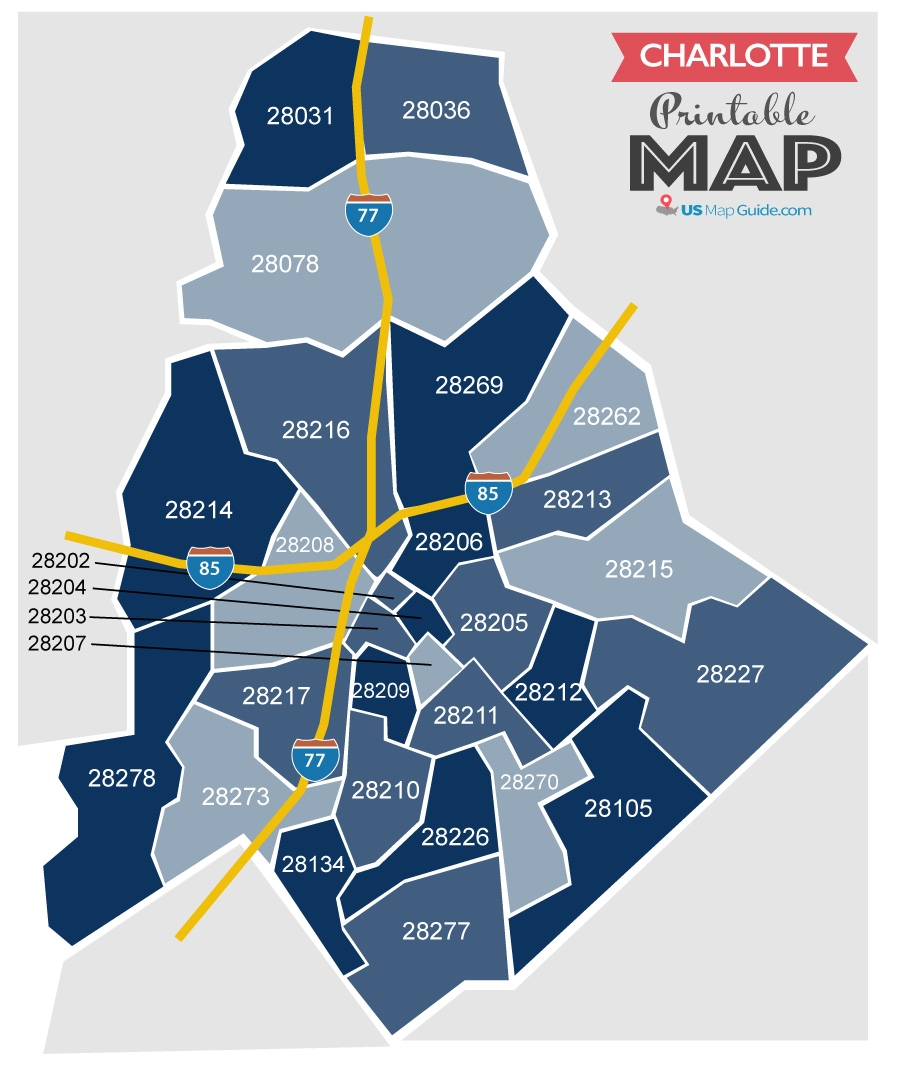 Charlotte NC Zip Code Map 29 Zip Codes US Map Guide Charlotte NC Zip Code Map 29 Zip Codes US Map Guide