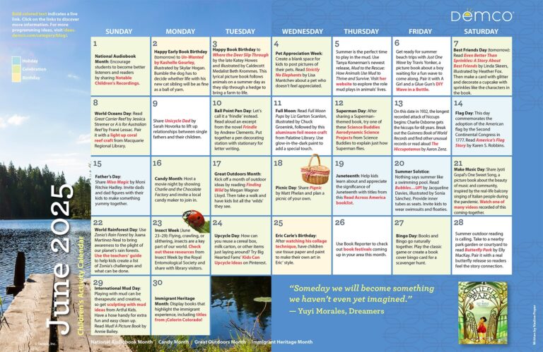 Children s Activity Calendar June 2025