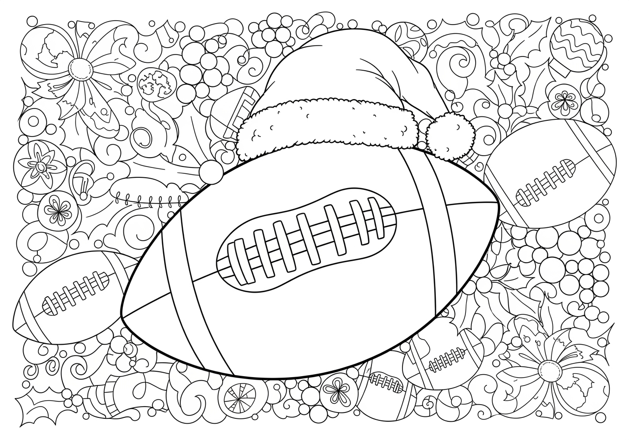 Christmas Football Coloring Page Festive Printable Fun Christmas Football Coloring Page Festive Printable Fun