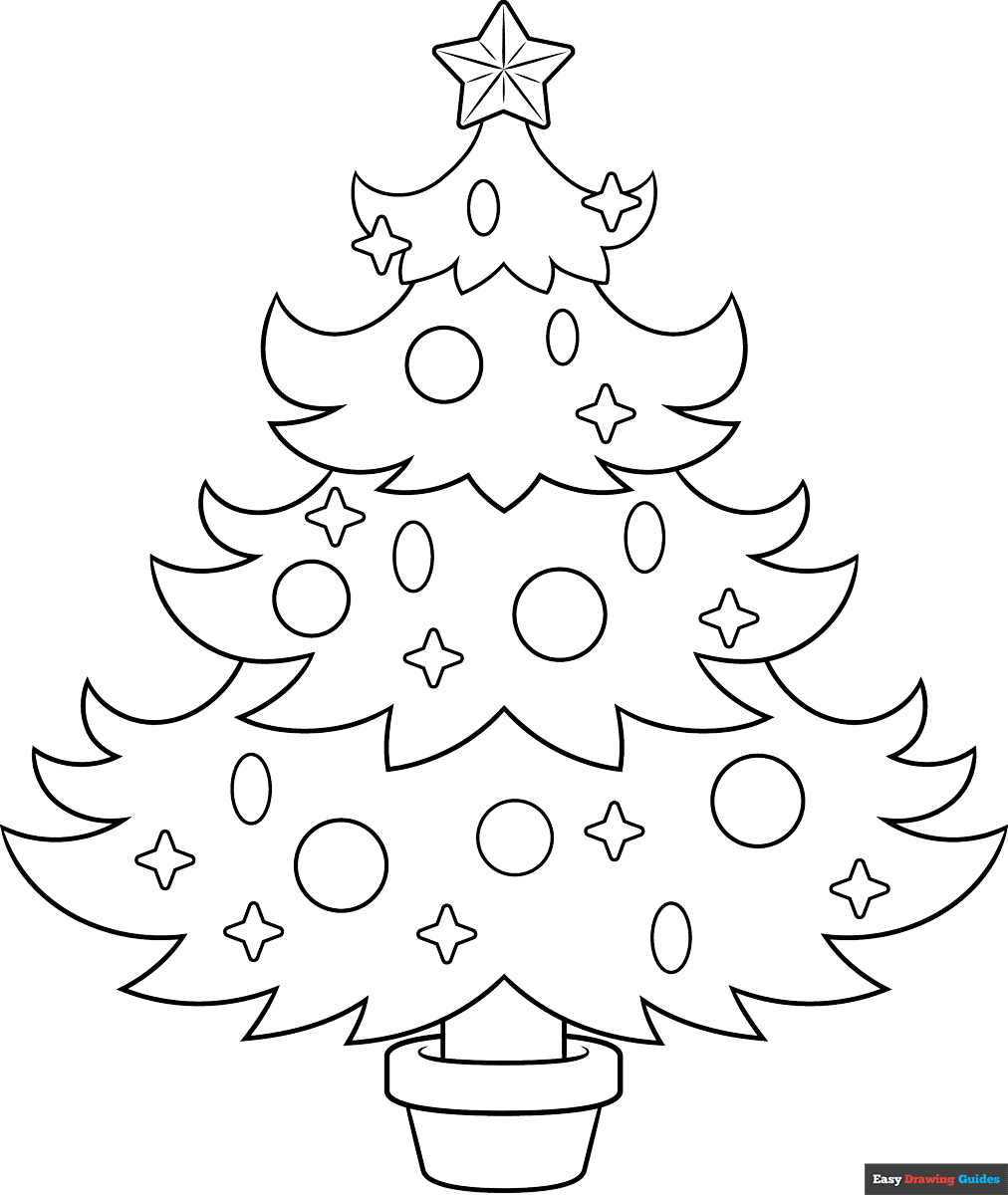 Christmas Tree Coloring Pages For Kid 12 Printable Sheets Christmas Tree Coloring Pages For Kid 12 Printable Sheets