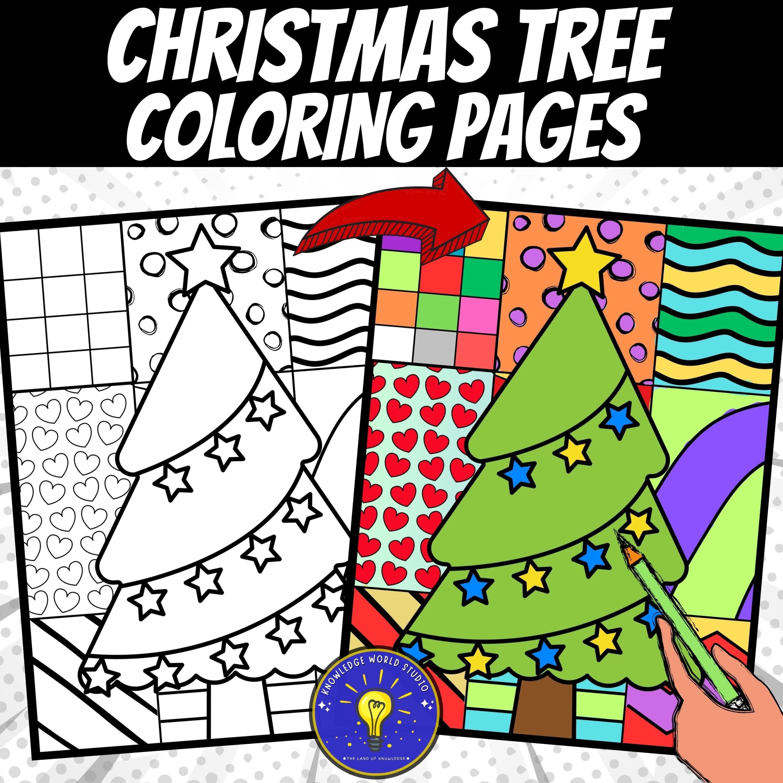 Christmas Tree Coloring Pages Pop Art Inspired Christmas 