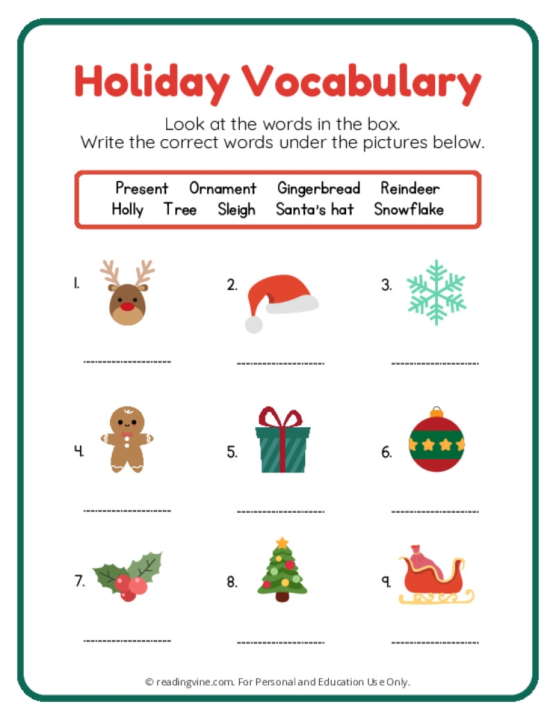 Christmas Worksheets ReadingVine Christmas Worksheets ReadingVine