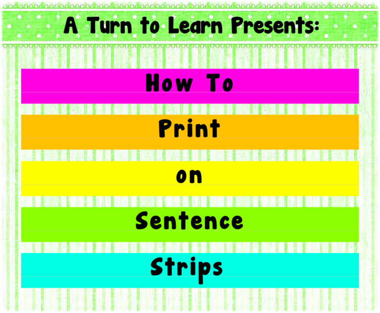 Classroom Freebies Too Print On Sentence Strips